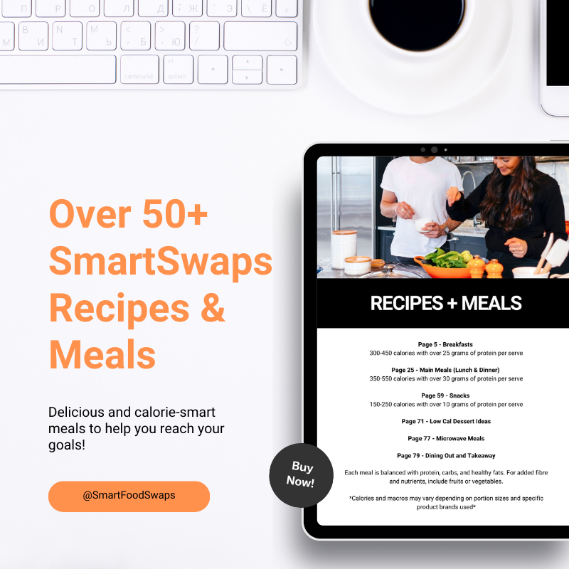 SmartSwaps Recipe eBook Australia – 50+ macro-friendly, low calorie meals using Coles & Woolies ingredients. Simple, trackable, and actually helpful.